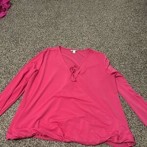 Pink criss cross top